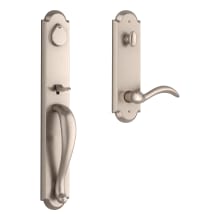 Elkhorn Full Plate Single Cylinder Keyed Entry Handleset with Right Handed Interior Arch Lever and Emergency Egress Function