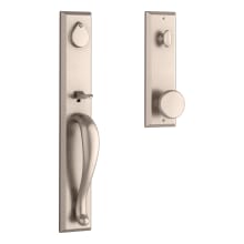 Longview Full Plate Single Cylinder Keyed Entry Handleset with Interior Rustic Knob and Emergency Egress Function