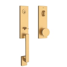 Seattle One Piece Single Cylinder Keyed Entry Handleset with Interior Contemporary Knob and Emergency Egress Function