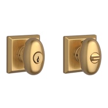 Ellipse Single Cylinder Keyed Entry Door Knob with Square Rose