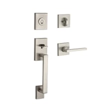 La Jolla SmartKey Single Cylinder Keyed Entry Handleset with Square Lever and Contemporary Square Interior Trim from the Reserve Collection
