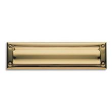 Package Sized Spring Tension Brass Letter Box Plate with Hinged Interior Cover