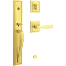 Torrey Pines Full Plate Keyed Entry Single Cylinder Door Handleset from the Prestige Collection