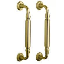 Back to Back Richmond 11-3/4" Tall Handle Door Pulls with Rosettes and Through Bolt