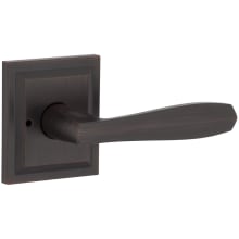 Torrey Pines Privacy Door Lever Set with Square Rose from the Prestige Collection