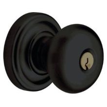 Classic Style Single Cylinder Keyed Entry Door Knob Set with Classic Rosette for Thicker Doors from the Estate Collection