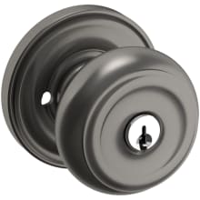 Colonial Style Keyed Entry Door Knob Set with Classic Rosette the Emergency Exit Function