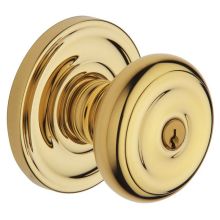 Colonial Style Single Cylinder Keyed Entry Door Knob Set with Classic Rosette from the Estate Collection