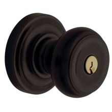 Colonial Style Single Cylinder Keyed Entry Door Knob Set with Classic Rosette from the Estate Collection