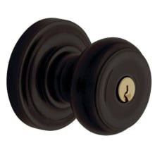 Colonial Style Single Cylinder Keyed Entry Door Knob Set with Classic Rosette for Thicker Doors from the Estate Collection