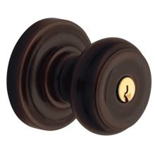 Colonial Style Single Cylinder Keyed Entry Door Knob Set with Classic Rosette for Thicker Doors from the Estate Collection