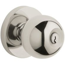 Modern Style Single Cylinder Keyed Entry Door Knob Set with Modern Rosette from the Estate Collection