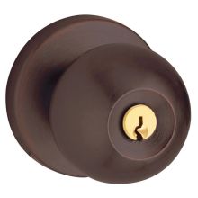 Modern Style Single Cylinder Keyed Entry Door Knob Set with Modern Rosette for Thicker Doors from the Estate Collection