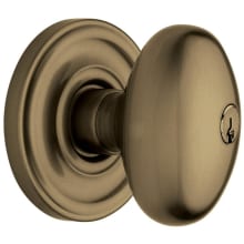 Egg Style Single Cylinder Keyed Entry Door Knob Set with Classic Rosette for Thicker Doors from the Estate Collection