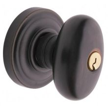 Egg Style Single Cylinder Keyed Entry Door Knob Set with Classic Rosette for Thicker Doors from the Estate Collection
