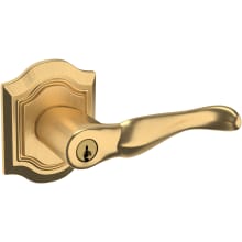 5237 Right Handed Single Cylinder Keyed Entry Door Lever Set with R027 Rose from the Estate Collection