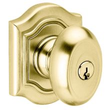 Bethpage Style Single Cylinder Keyed Entry Door Knob Set with Bethpage Rosette from the Estate Collection