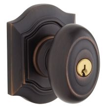Bethpage Style Single Cylinder Keyed Entry Door Knob Set with Bethpage Rosette from the Estate Collection