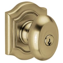 Bethpage Style Single Cylinder Keyed Entry Door Knob Set with Bethpage Rosette for Thicker Doors from the Estate Collection