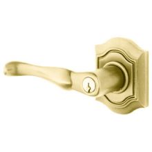Bethpage Style Left Handed Single Cylinder Keyed Entry Door Lever Set with Bethpage Rosette for Thicker Doors from the Estate Collection