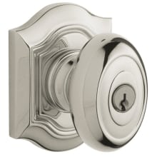 Bethpage Style Single Cylinder Keyed Entry Door Knob Set with Bethpage Rosette for Thicker Doors from the Estate Collection