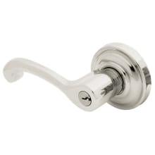 Classic Style Left Handed Single Cylinder Keyed Entry Door Lever Set with Classic Rosette for Thicker Doors from the Estate Collection
