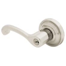 Classic Style Left Handed Single Cylinder Keyed Entry Door Lever Set with Classic Rosette for Thicker Doors from the Estate Collection