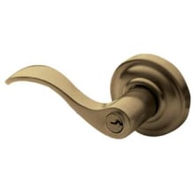 Wave Style Single Cylinder Keyed Entry Door Knob Set with Wave Rosette from the Estate Collection
