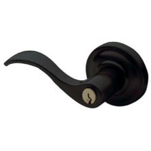 Wave Style Single Cylinder Keyed Entry Door Knob Set with Wave Rosette from the Estate Collection