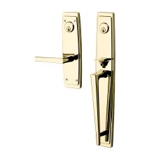 Palm Springs Right Handed Double Cylinder Keyed Entry Mortise Full Plate Handleset Trim with L024 Interior Lever from the Estate Collection