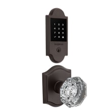 Boulder Touchscreen Electronic Deadbolt and Crystal Passage Knob Set with Arch Rose