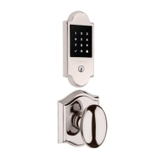 Boulder Touchscreen Electronic Deadbolt and Ellipse Passage Knob Set with Arch Rose