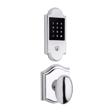 Boulder Touchscreen Electronic Deadbolt and Ellipse Passage Knob Set with Arch Rose