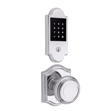 Boulder Touchscreen Electronic Deadbolt and Traditional Passage Knob Set with Arch Rose