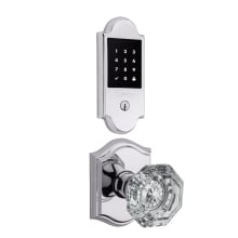 Boulder Touchscreen Electronic Deadbolt with Z-Wave Technology and Crystal Passage Knob Set with Arch Rose