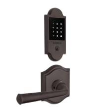 Boulder Touchscreen Electronic Deadbolt with Z-Wave Technology and Federal Passage Lever Set with Arch Rose