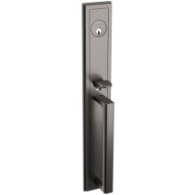 Hollywood Hills Full Plate Single Cylinder Door Handleset with Interior K008 Knob and Emergency Egress Function