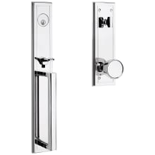 Hollywood Hills Full Plate Single Cylinder Door Handleset with Interior K008 Knob and Emergency Egress Function