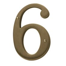 Solid Brass Residential House Number 6