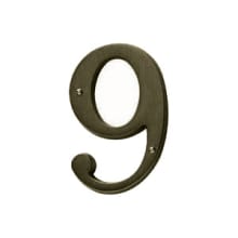 Solid Brass Residential House Number 9