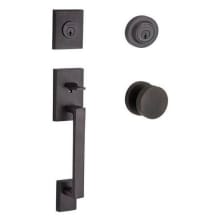 La Jolla Standard C Keyway Double Cylinder Keyed Entry Handleset with Modern Knob and Modern Round Interior Trim from the Reserve Collection