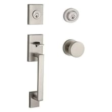La Jolla Standard C Keyway Double Cylinder Keyed Entry Handleset with Modern Knob and Modern Round Interior Trim from the Reserve Collection