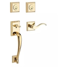 Napa Left Handed SmartKey Double Cylinder Keyed Entry Handleset with Traditional Square Rose and Curve Lever on Interior