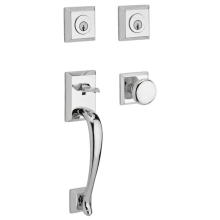Napa Standard C Keyway Double Cylinder Keyed Entry Handleset with Traditional Square Rose and Round Knob on Interior