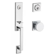 Seattle Standard C Keyway Double Cylinder Keyed Entry Handleset with Modern Knob and Modern Square Interior Trim from the Reserve Collection