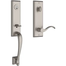 Del Mar Right Handed One Piece Single Cylinder Keyed Entry Handleset with Curve Lever and Emergency Egress Function from the Reserve Collection