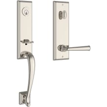 Del Mar One Piece Single Cylinder Keyed Entry Handleset with Right Handed Interior Federal Lever and Emergency Egress Function