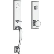 Del Mar One Piece Single Cylinder Keyed Entry Handleset with Interior Round Knob and Emergency Egress Function