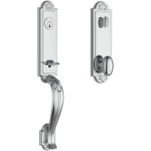 Elizabeth One Piece Single Cylinder Keyed Entry Handleset with Interior Ellipse Knob and Emergency Egress Function for Thick Doors