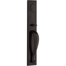 Longview Full Plate SmartKey Single Cylinder Keyed Entry Handleset with Rustic Knob and Emergency Egress Function from the Reserve Collection